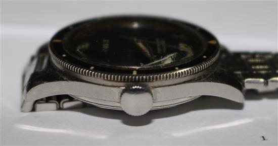 A gentlemans rare 1960s stainless steel Zenith S.58 military? wrist watch,